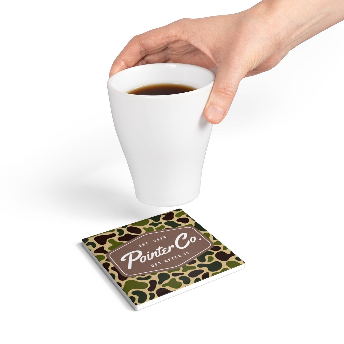 Ceramic Coaster - Camo Patch Logo